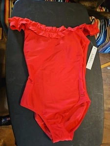 Nicole Miller Studio 1 pz spalla on/off rosso scuro taglia 6 - Foto 1 di 8