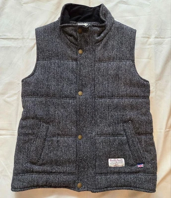 Peregrine Harris Tweed Size M Mens Down Herringbone Gray Gift From Japan - Image 1 of 4