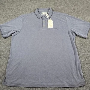 Polo uomo Tommy Bahama XL grigia manica corta pullover morbido golf hawaiano nuova con etichetta - Foto 1 di 15