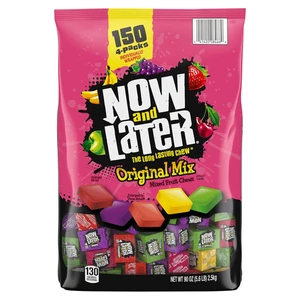 Now and Later Candy, Original Mix, Chewy and Fruity, 150 Count, 90 Oz - Picture 1 of 6
