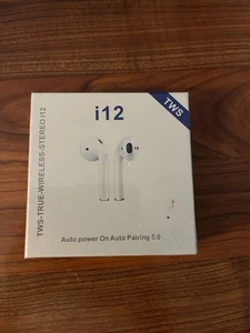 TWS Bluetooth Bezprzewodowe słuchawki douszne i12 do iPhone'a Android Auto parowanie 5.0 - Zdjęcie 1 z 1
