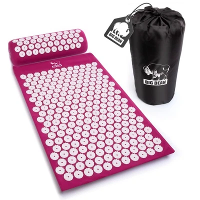 BIGDEAN Akupressurmatte Massagematte mit Kissen & Hülle zur Steigerung des Wohlbefindens