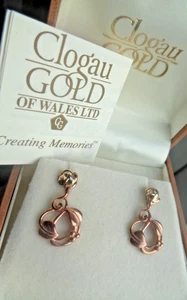 Walisische Ohrringe 9 kt Clogau Gelb- & Rotgold Lebensbaum HM Ende 1990er - Bild 1 von 6