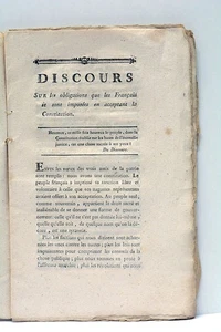 LACOSTE DISCOURS SUR LES OBLIGATIONS TOULOUSE 1795 - Bild 1 von 6