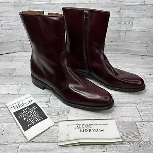 Vintage Allen Edmonds Andover Side Zip Boots Cordovan Size 11.5 AA Made In USA - Picture 1 of 24