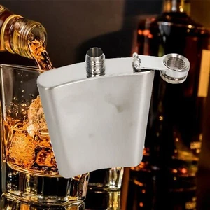 12 OZ Frasco de Bolsillo de Alcohol con Embudo Acero Inoxidable Portátil Olla de Vino Plata - Imagen 1 de 6