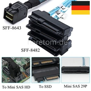 Mini SAS HD SFF-8643 auf 4 SAS SFF-8482 Festplatte Forward Breakout Cable RAID - Bild 1 von 8