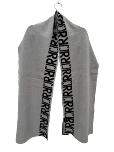 €70 JOHN RICHMOND ENORME SCIARPA UNISEX UOMO DONNA LARGA GRANDE GRANDE NERO GRIGIO RAYON - Foto 1 di 6