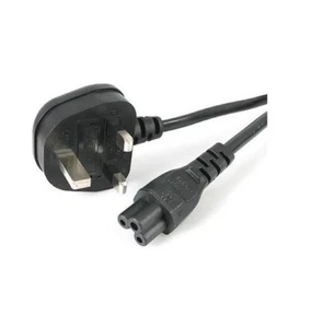 3 Pin Mains Clover Leaf C5 Cloverleaf Power Lead Cord Cable for Laptop 1M UK - Picture 1 of 2