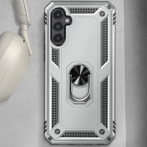 Coque pour Samsung Galaxy A54 5G Hybride Bague Magnétique Série ArmoRing Argent - Foto 1 di 6