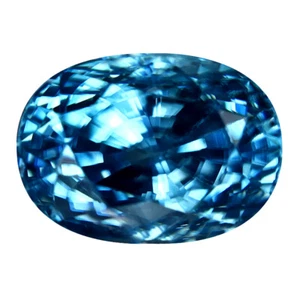6.67 ct Incomparable Oval Cut (10 x 7 mm) Cambodian Blue Zircon Loose Gemstone - Picture 1 of 2