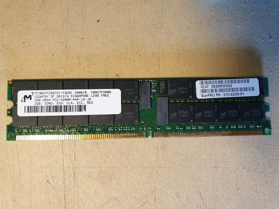 Micron MT36HTF25672Y-53EB1 PC2-4200R-444-12-J0 2GB Memory RAM Sun 370-6209-01 - Image 1 of 1