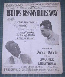 Dave Davis - Red Lips Kiss My Blues Away - Bryan, Monaco & Wendling - 1927 - Picture 1 of 5