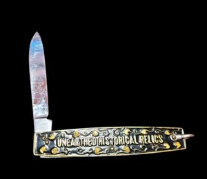 Reliquias históricas desenterradas China exhibición recuerdo cuchillo conmemorativo caballo 3" - Imagen 1 de 2