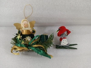 Vintage Handmade Christmas Ornament Kitchy Set Of 2  - Picture 1 of 4
