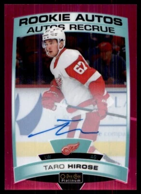 2019-20 O-Pee-Chee Platinum Rookie Autos Matte Pink Taro Hirose RC Auto 89/99 - Image 1 of 2