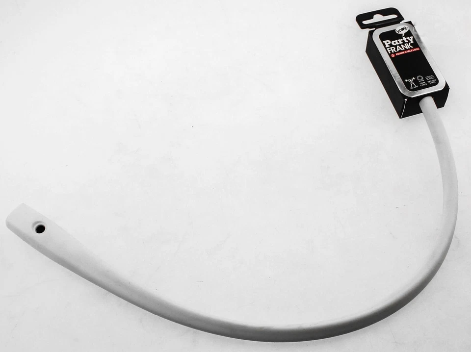 KNOG PARTY FRANK 620mm Cable Bike Lock With Bracket White Keyed Steel NEW - Image 1 of 4