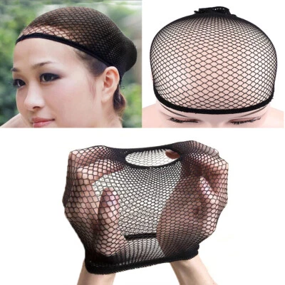 BLACK HAIR ELASTIC WIG CAP FISHNET LINER WEAVING MESH STOCKING SLEEP NET - Image 1 of 4