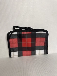 Thirty One Makeup Jewelry Travel Toiletry Organizer Small Red Plaid - Picture 1 of 8