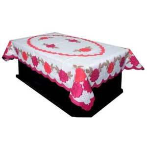 Dining Table Cover Flower Design Cotton 6 Seater Rectangular 60 x 90in Pack of 1 - Picture 1 of 17