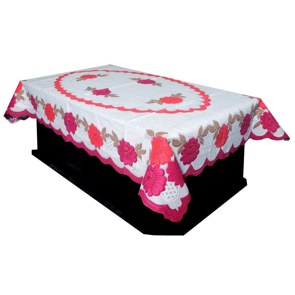 Dining Table Cover Flower Design Cotton 6 Seater Rectangular 60 x 90in Pack of 1 - Image 1 of 1