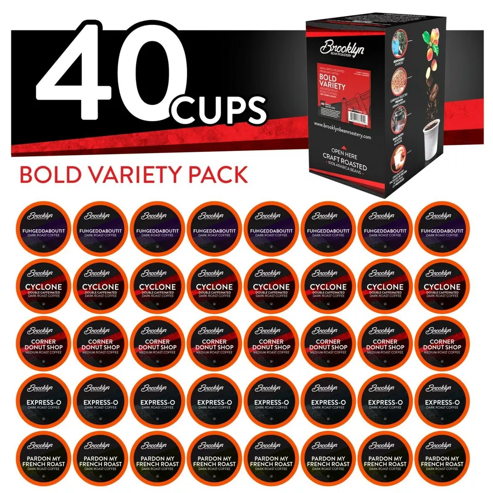 Brooklyn Bean Roastery Bold Variety Pack Single-cup Coffee for Keurig K-cup Brewers 40 Count Is With UPC 700371371050
