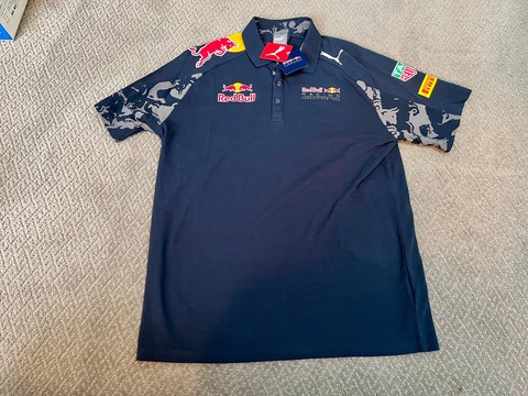 Red Bull Racing Formula 1 Team Polo Max Verstappen Sz L NWT Cover