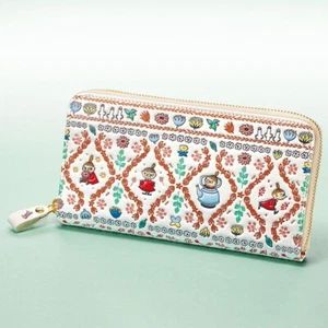 Moomin Little My Valley Asakusa-Bunko Rindsleder lange Geldbörse mehrblütiges Design - Bild 1 von 7