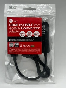 Adaptador convertidor SIIG HDMI a puerto USB-C 4K 60Hz, 1080p144Hz, HDR, HDCP 2.2 - Imagen 1 de 6