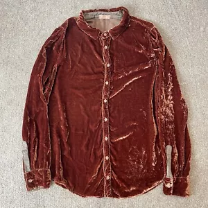 Camisa Blusa Top CP Shades Mujer Terciopelo Romy Cuello Grande Botón Lagenlook - Imagen 1 de 6