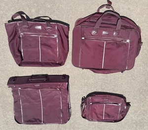 Rare Vintage Givenchy 4  Piece Luggage Red  Nylon Set - Picture 1 of 16