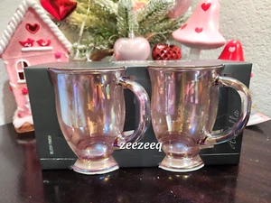 Pink Iridescent Clear Coffee Mugs Tea 16.0oz - Picture 1 of 5