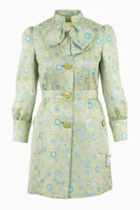 MOSCHINO COUTURE Flower Print Jacquard Jacket Dress In Green Size IT 40/UK 8 - Picture 1 of 17