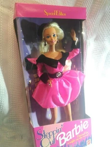 Steppin' Out Barbie Puppe 14110 Neu in OVP Mattel 1995 Neu in Box rosa Kleid - Bild 1 von 7