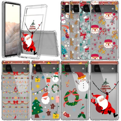 Christmas Design Patterned Clear Case for Google Pixel 6A 7A 6 7 8 9 Pro Cover - Image 1 of 4