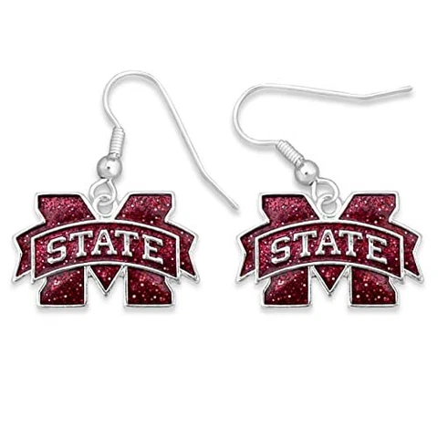 43345 Mississippi State Glitter Logo Earrings Cover