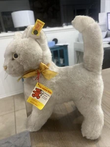 Vintage Steiff 2735/26 Button Tag SULLA the CAT Plush Animal, 11" Paw To Tail - Picture 1 of 24