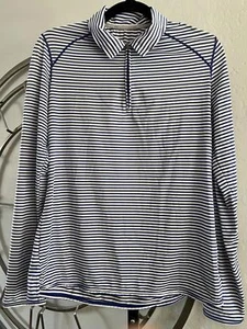 Coolibar Women's Long Sleeve Polo - Striped Sun Protective Shirt - M - Picture 1 of 6
