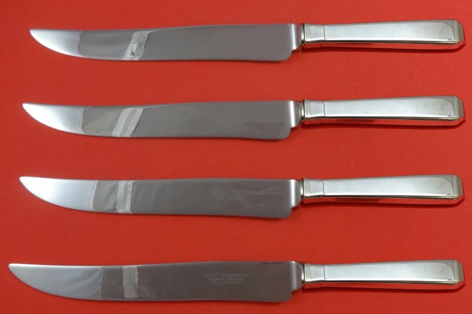 Craftsman by Towle Sterling Silver Steak Knife Set 4pc Large Texas Sized Custom - Image 1 of 1