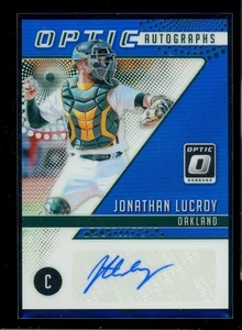 2018 Panini Donruss Optic Optic Autographs Jonathan Lucroy OA-JL Blue Prizm /50 - Picture 1 of 2