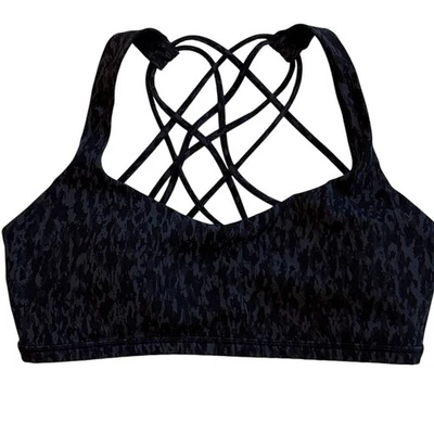 Lululemon Bra Free To Be Wild Womens 6 Black Camo A/B Cup Padded Light Support - Image 1 of 4