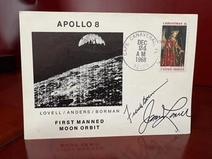 Signierte Apollo 8 James Lovell Autopen Cape Canaveral Postkarte NASA Poststempel - Bild 1 von 5