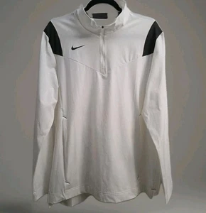 Nike Performance Chaqueta Lateral Blanca Para Hombres M Ventilada Frontal Cremallera Bolsa 1/4 Cremallera EC - Imagen 1 de 13