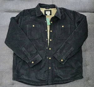 L.L.Bean 1912 Heritage gefütterte Cord Hemd Jacke Sherpa XL Reg Coal neu mit Etikett $ 119 - Bild 1 von 9