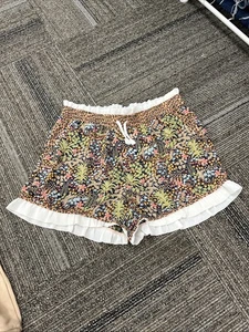 Scotch & Soda Girls Tropical Shorts Size 16 With Lace Detail - Picture 1 of 5