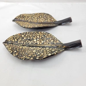 Bandeja decorativa en forma de hoja Bandeja de madera para servir Plato Tazón 9" Punta Cana - Imagen 1 de 6