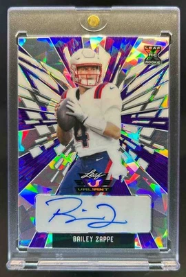 2022 Leaf Valiant Bailey Zappe RC Platinum Blue Rookie Auto #/10 Hilltoppers - Image 1 of 2