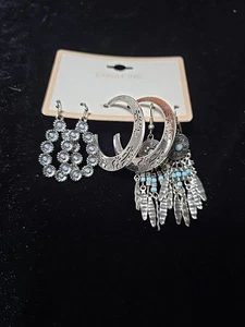 Carole Inc. - Multi Form Faux Türkis Ohrhänger Creolen Set 3 Paar Neu - Bild 1 von 5