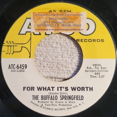 Buffalo Springfield "For What It's Worth/Do I Have To Come Right Out ..."  VG+ - Image 1 of 3
