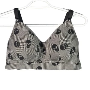 Sujetador cómodo inalámbrico ligeramente forrado con estampado de calavera Torrid Curve 36D talla grande - Imagen 1 de 9